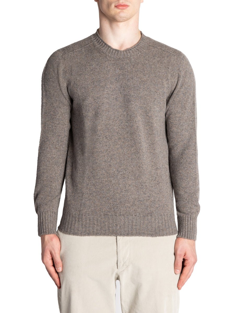 pullover girocollo misto cashmere taupe - jurta - pullover
