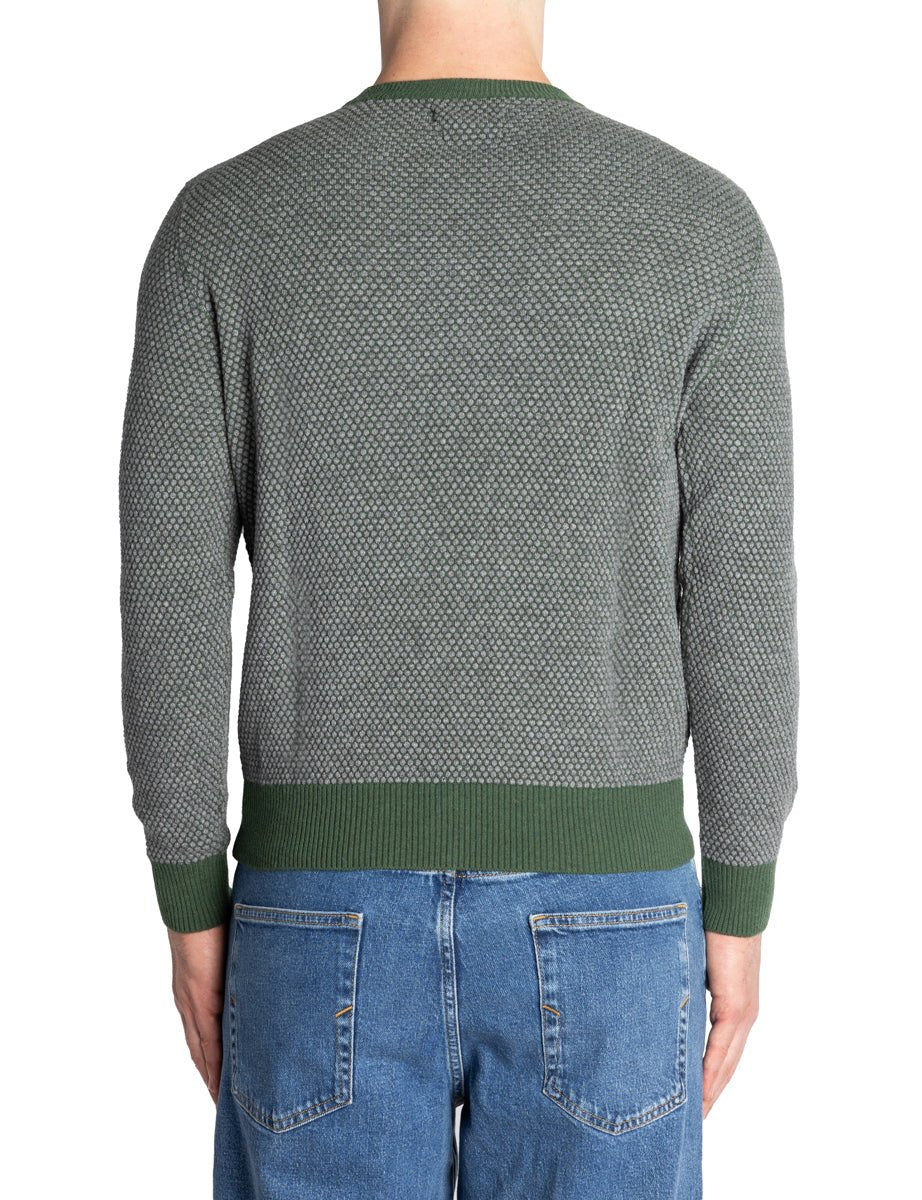 pullover girocollo nido d'ape verde - jurta - pullover