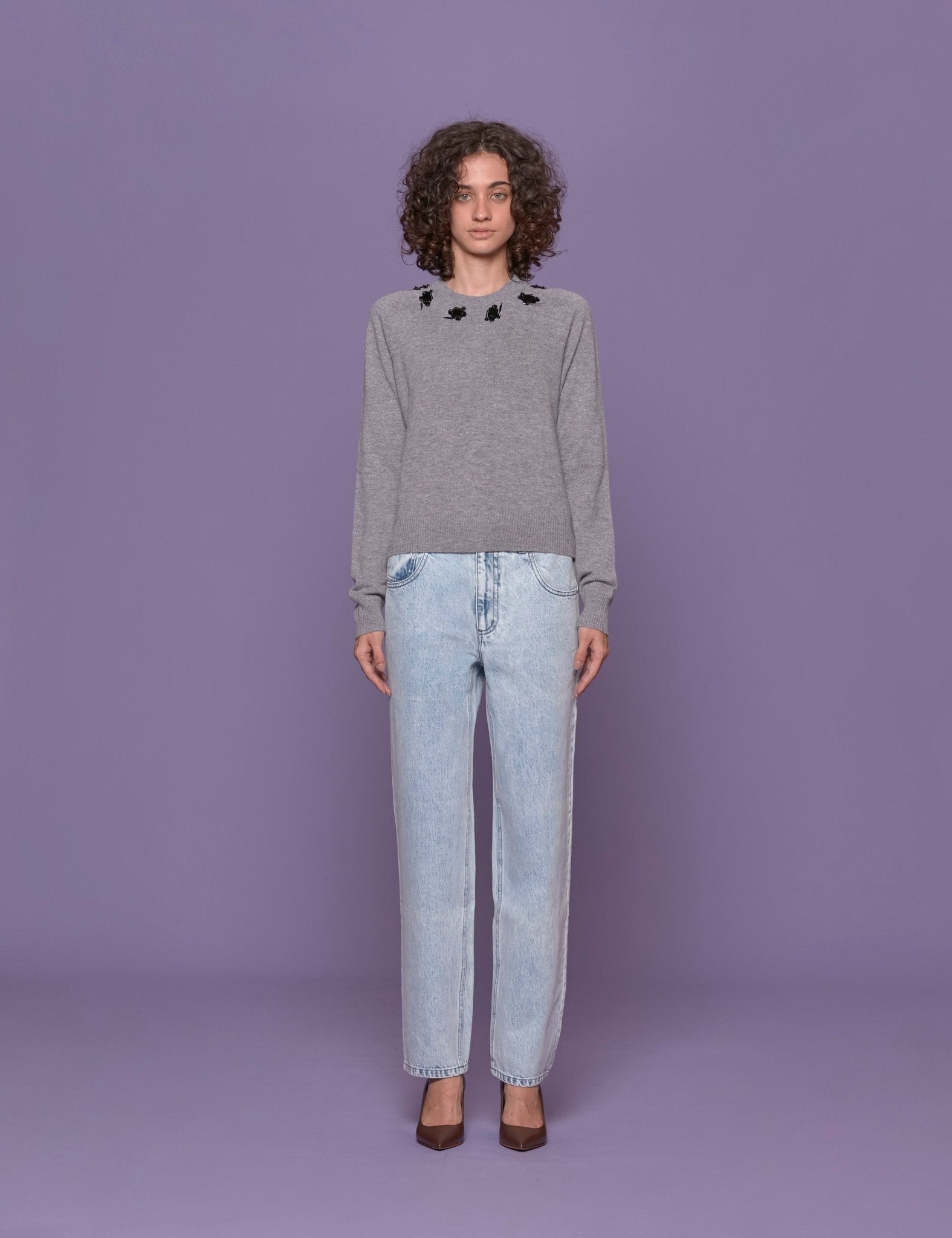 pullover girocollo pietre grigio - n21 alessandro dell'acqua - pullover