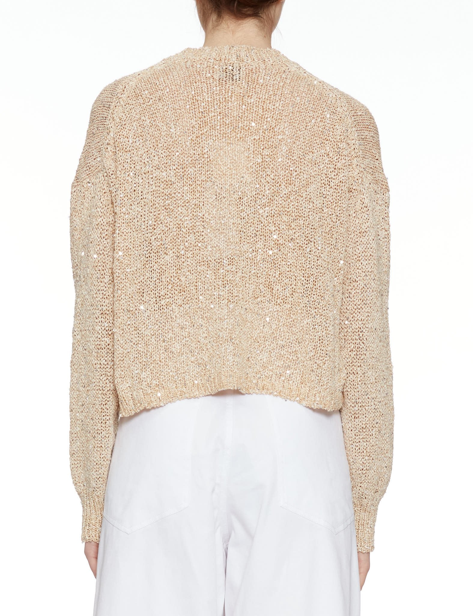 pullover girocollo punto luce pelle - alysi - pullover