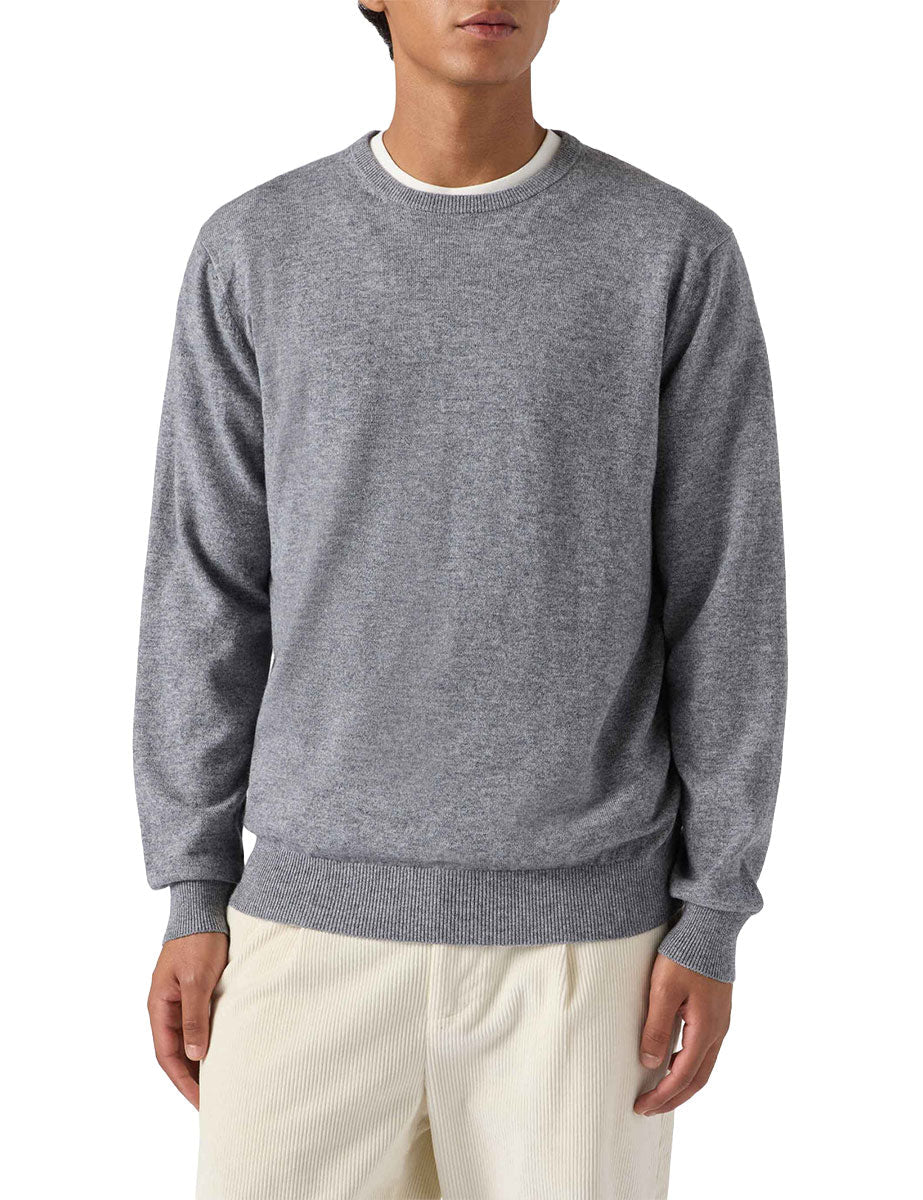 pullover girocollo regent merino cashmere grigio melange - st. barth - pullover