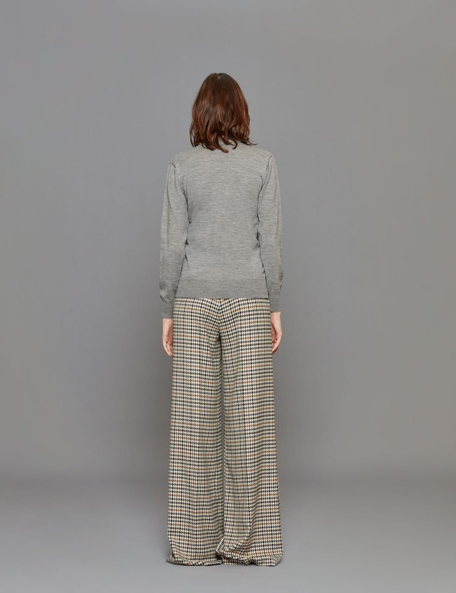 pullover girocollo ricamo grigio - stella jean - pullover