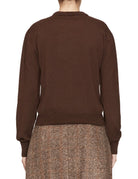 pullover girocollo ricamo scritta moro - stella jean - pullover