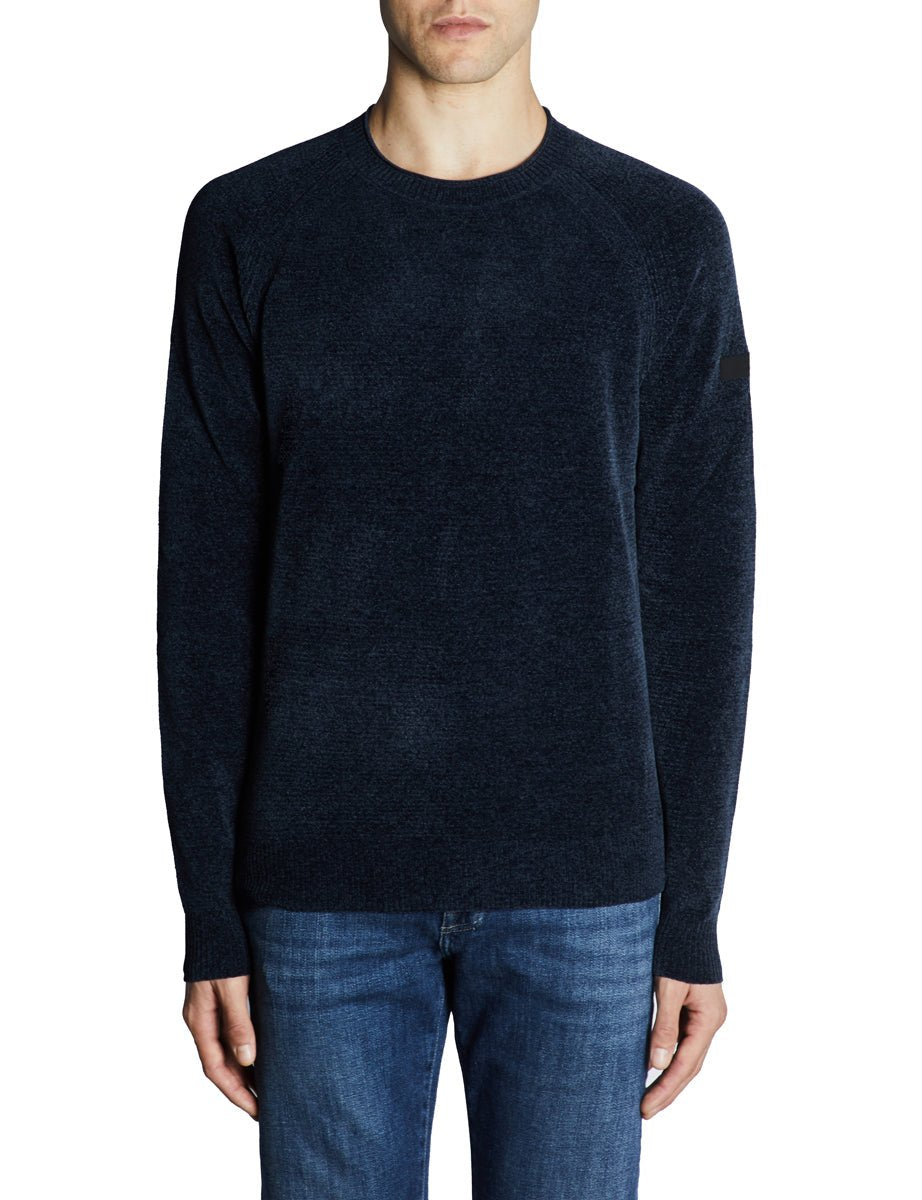 pullover girocollo rollino velvet blu - rrd - pullover