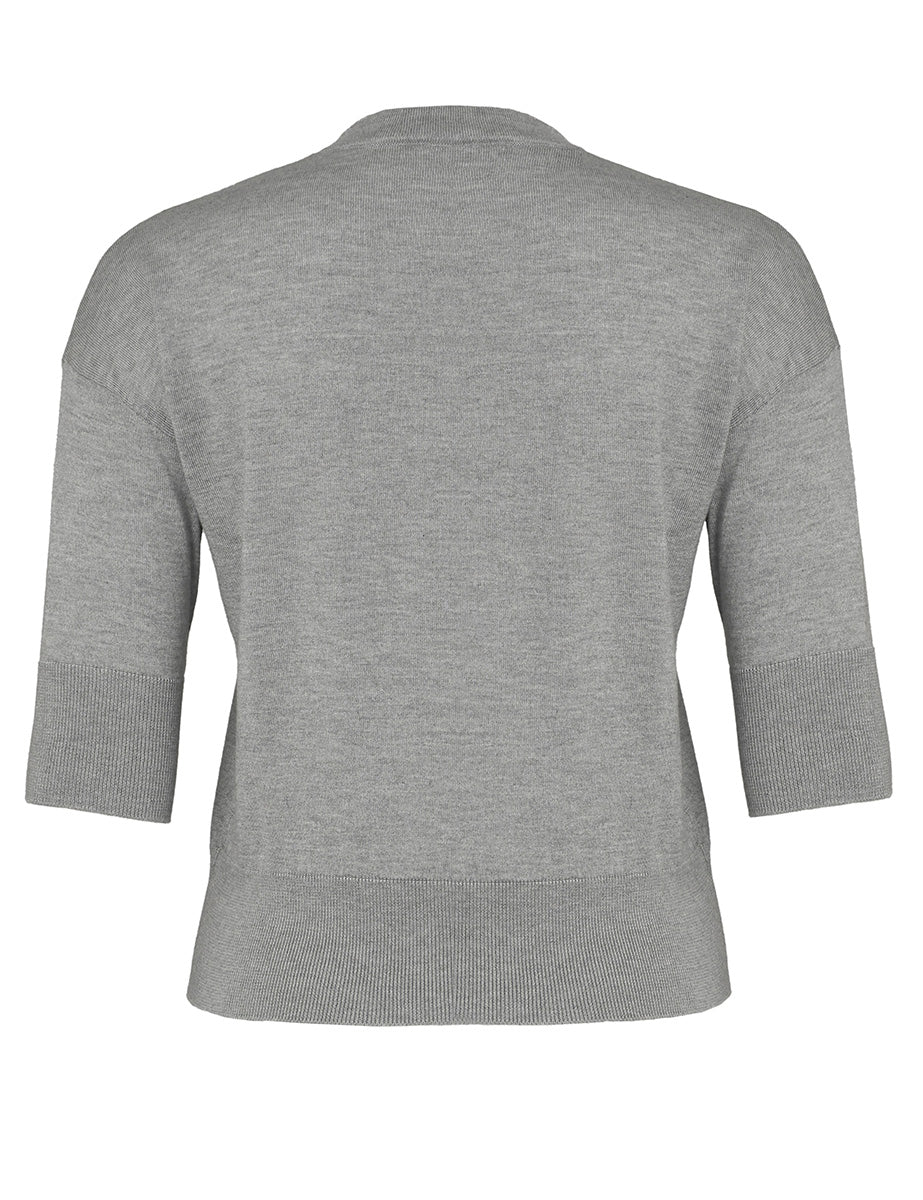 pullover girocollo seta cashmere granito - alpha - pullover