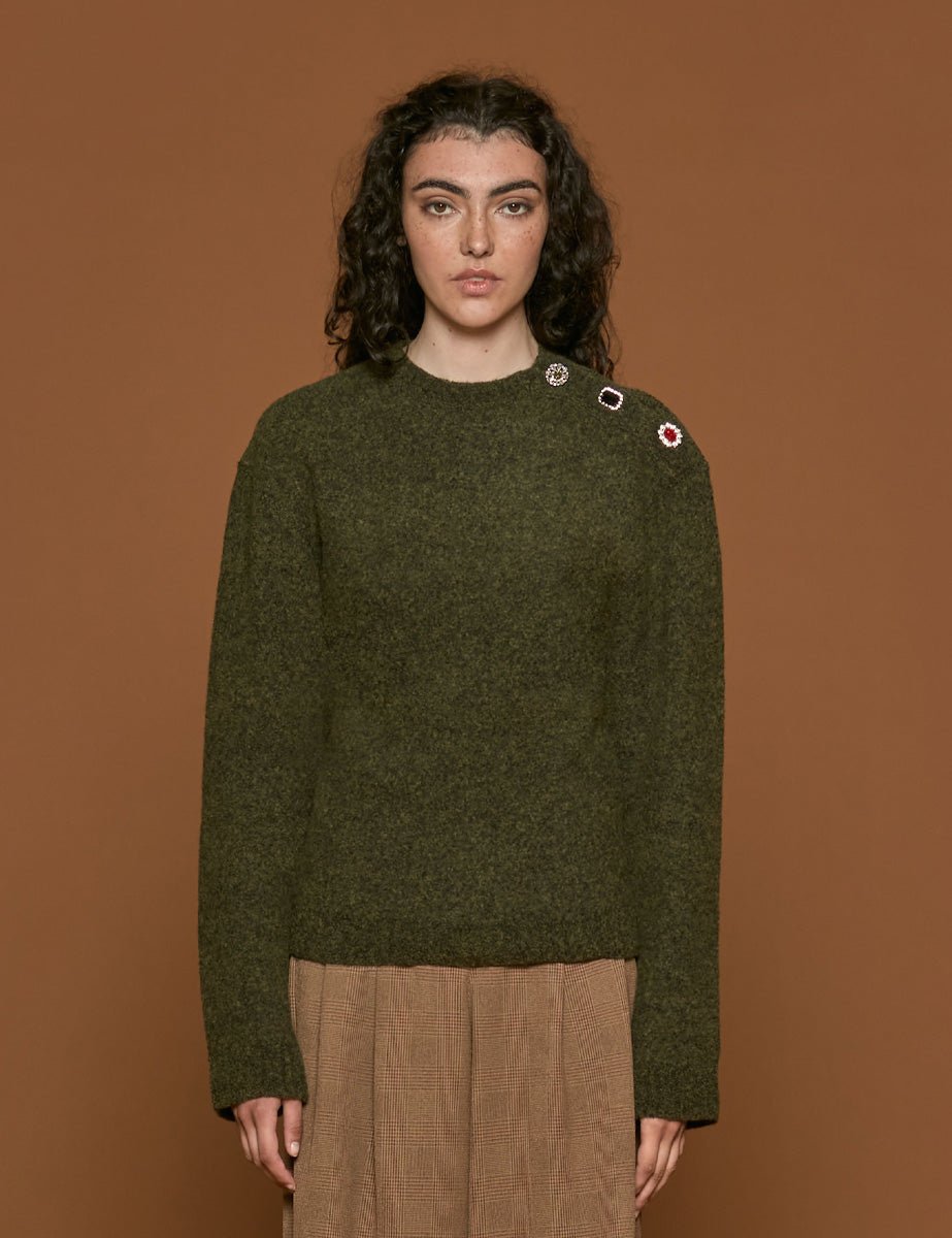 pullover girocollo verde - n21 alessandro dell'acqua - pullover