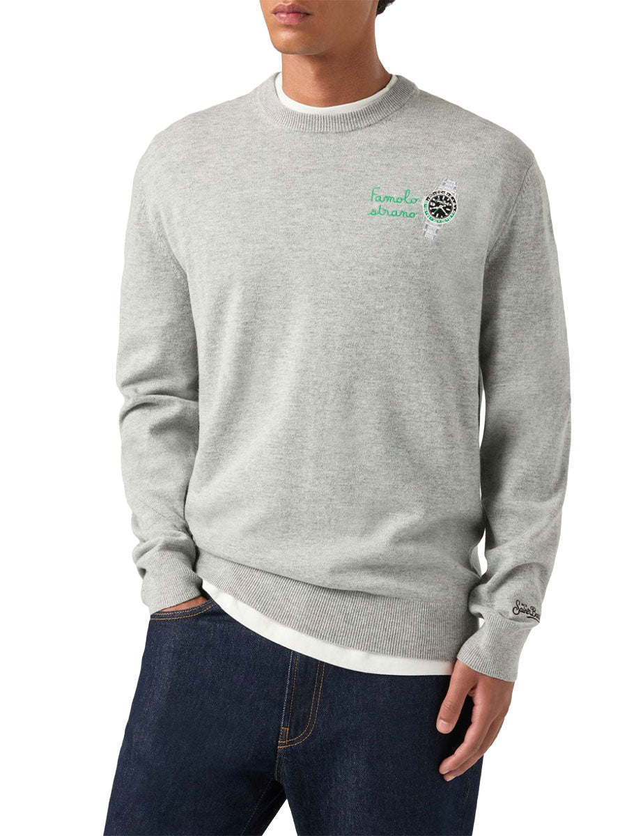 pullover heron famolo strano grigio melange - st. barth - pullover