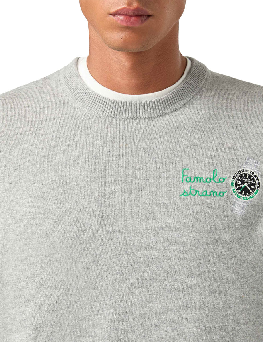 pullover heron famolo strano grigio melange - st. barth - pullover
