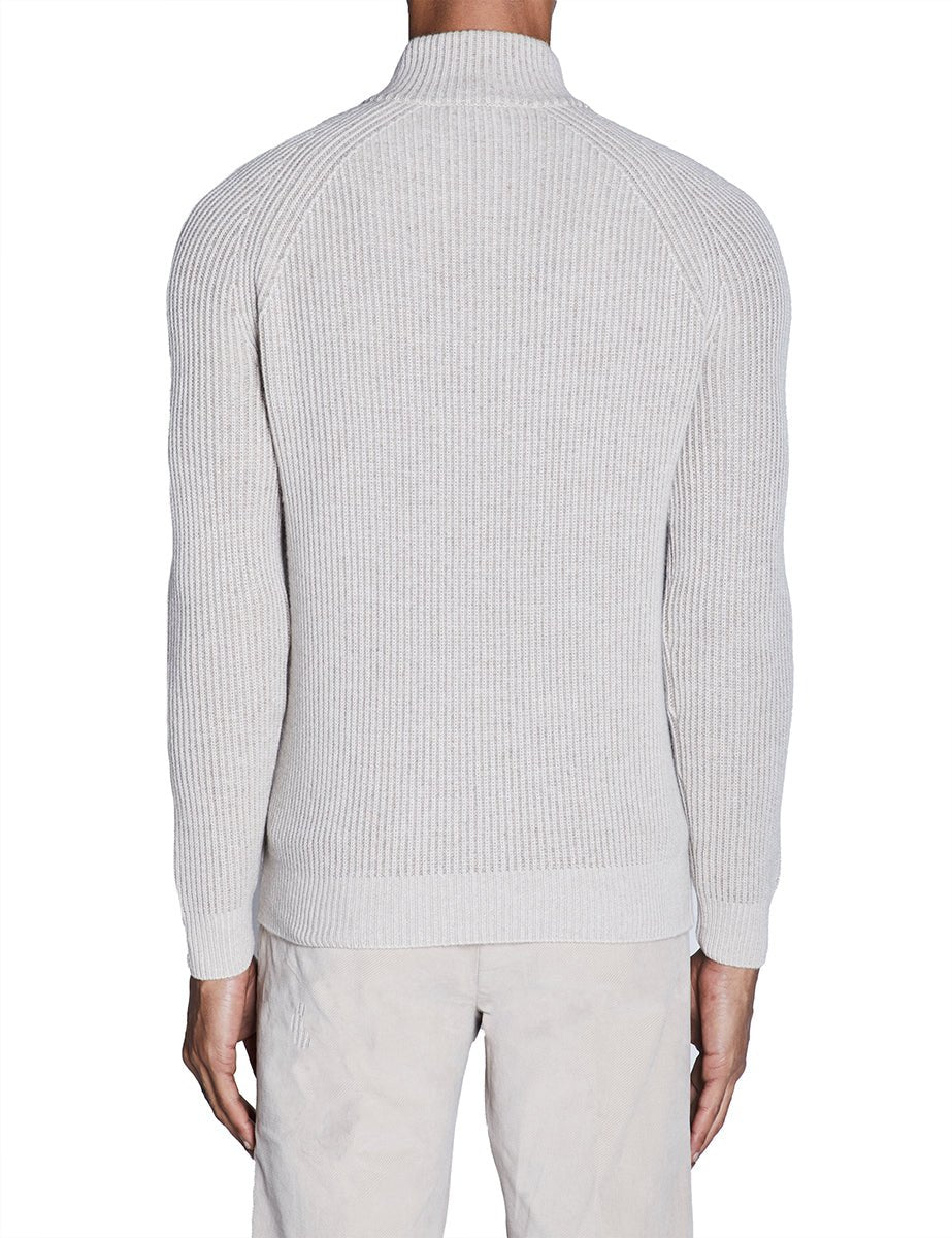 pullover hight zip cashmere beige - slowear - pullover