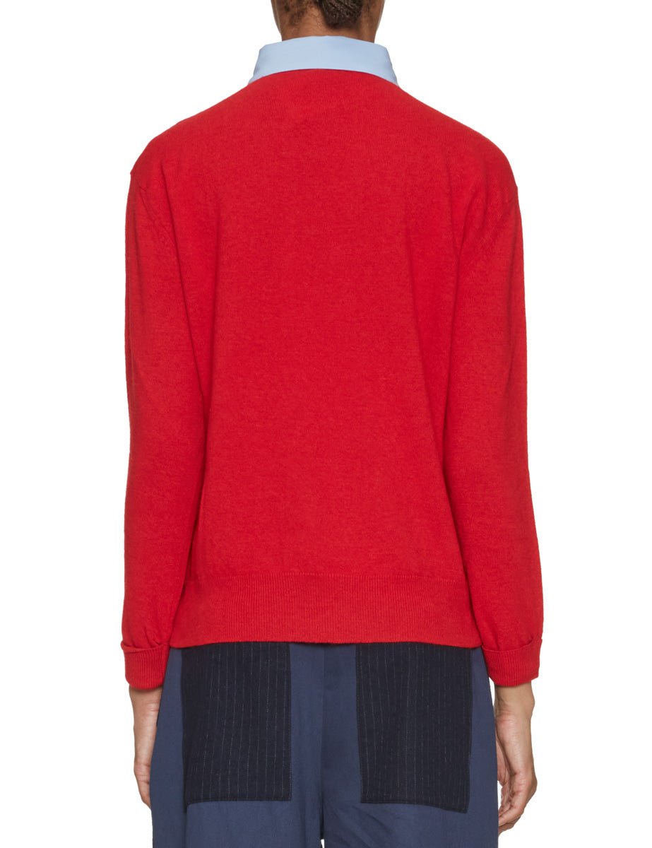 pullover nina girocollo collo staccabile rosso - jejia - pullover