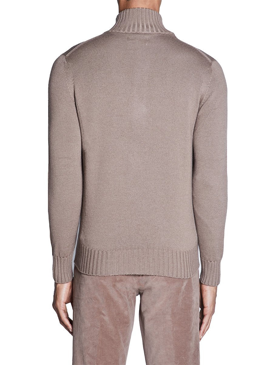 pullover polo 3 bottoni taupe - jurta - pullover
