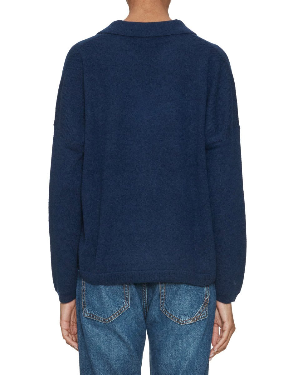 pullover scollo v maya blu navy - absolut cashmere - pullover