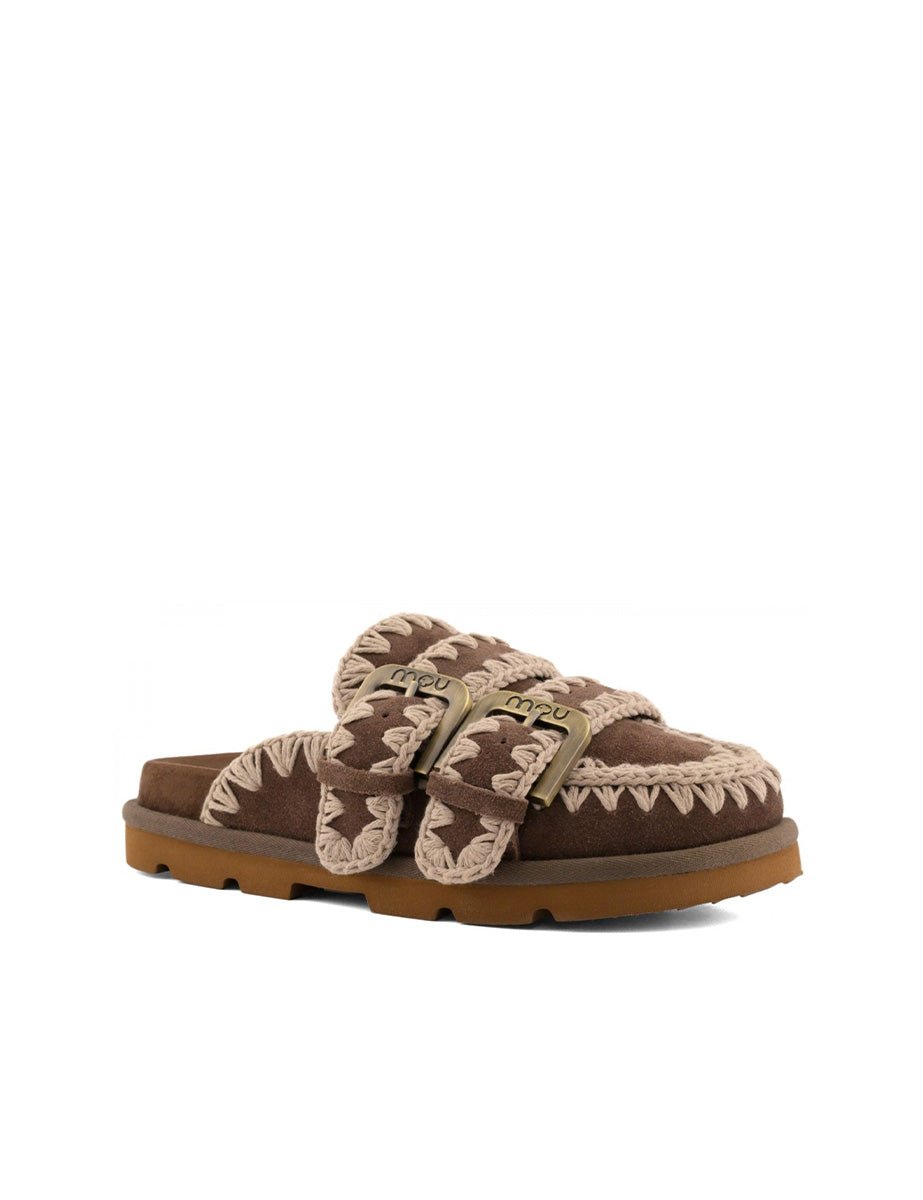 sabot low bio two buckles deep brown - mou - sabot