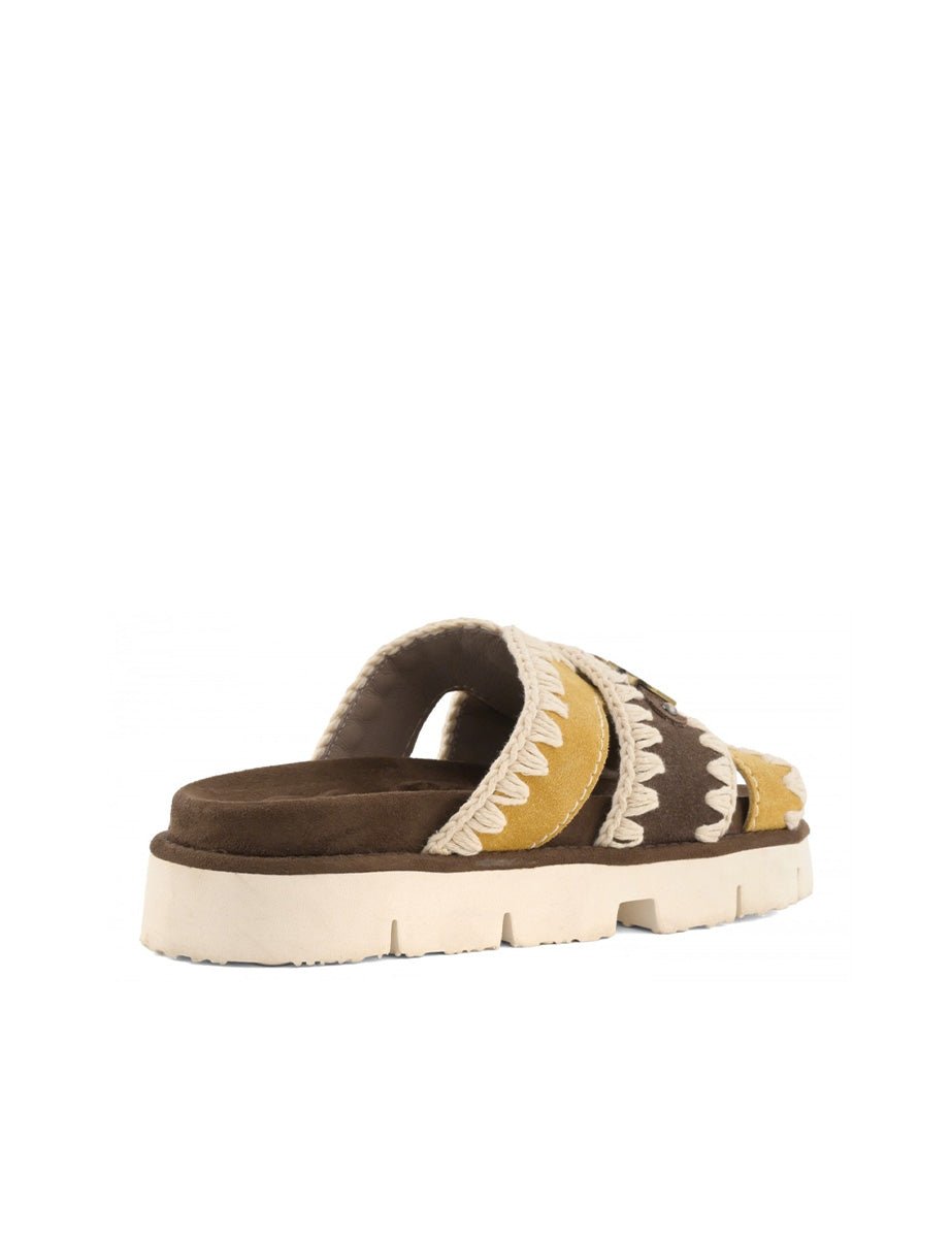sabot low bio two buckles deep brown - mou - sabot