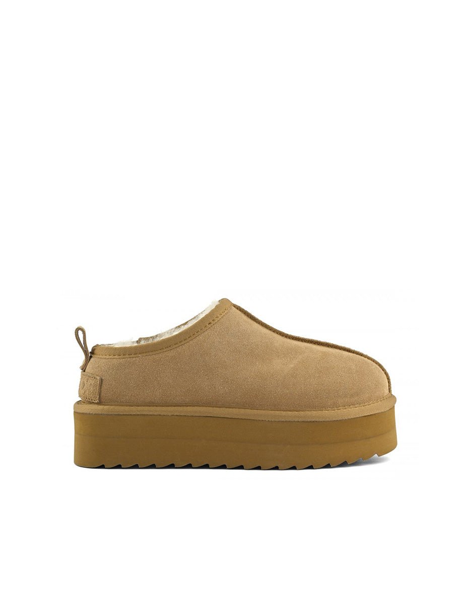 sabot platform suede montone biscotto - colors of california - sabot