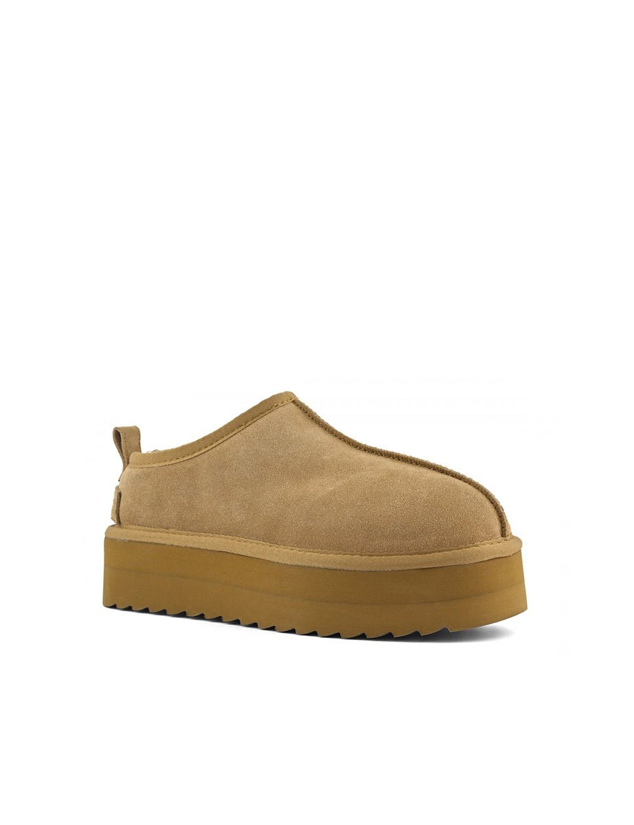 sabot platform suede montone biscotto - colors of california - sabot