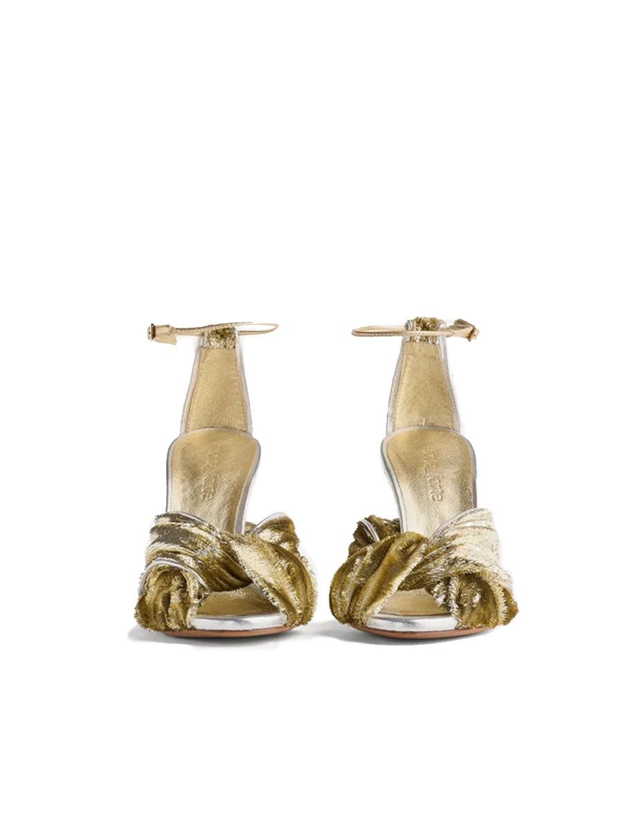 sandalo cinturino luxury velluto oro - forte forte - sandalo tacco