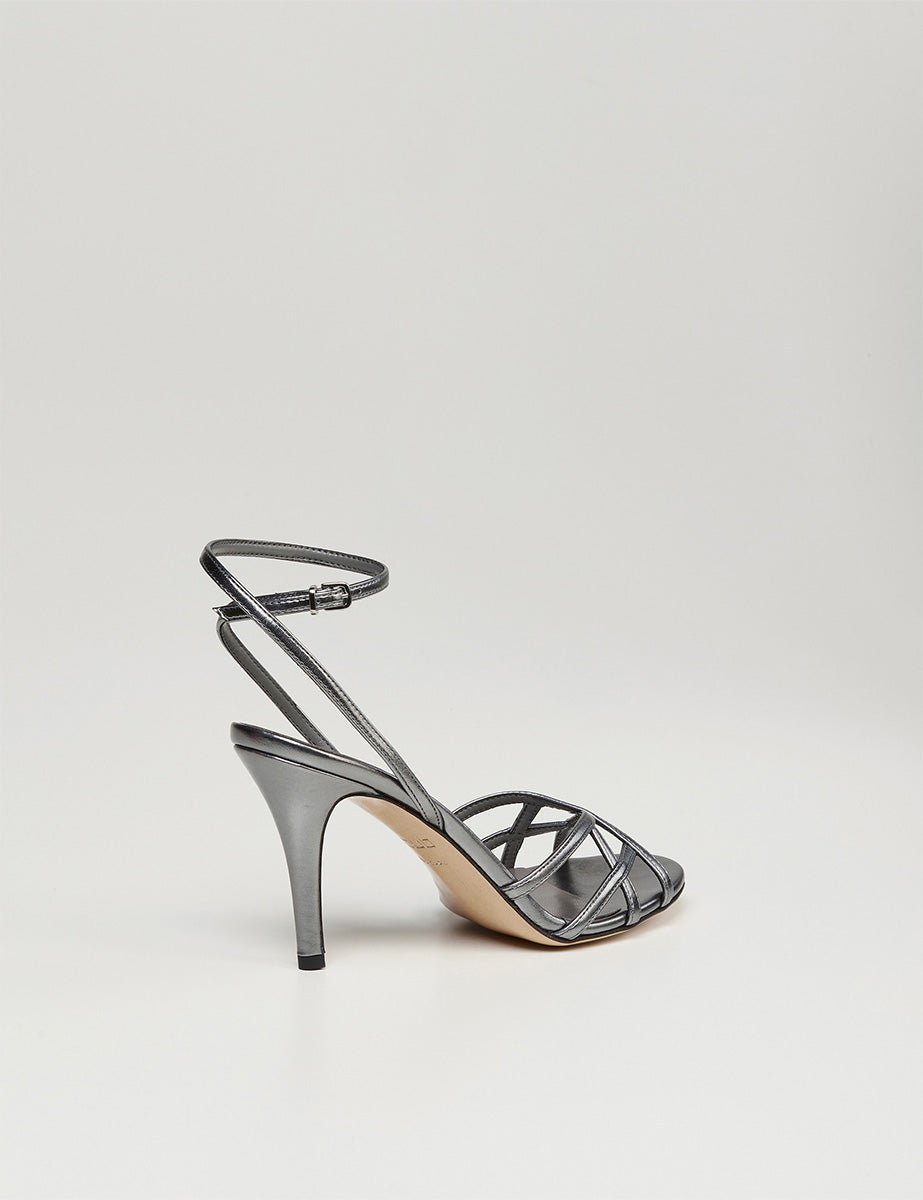 sandalo gabbietta laminato acciaio - ncub - sandalo tacco