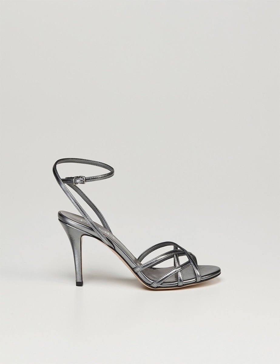 sandalo gabbietta laminato acciaio - ncub - sandalo tacco