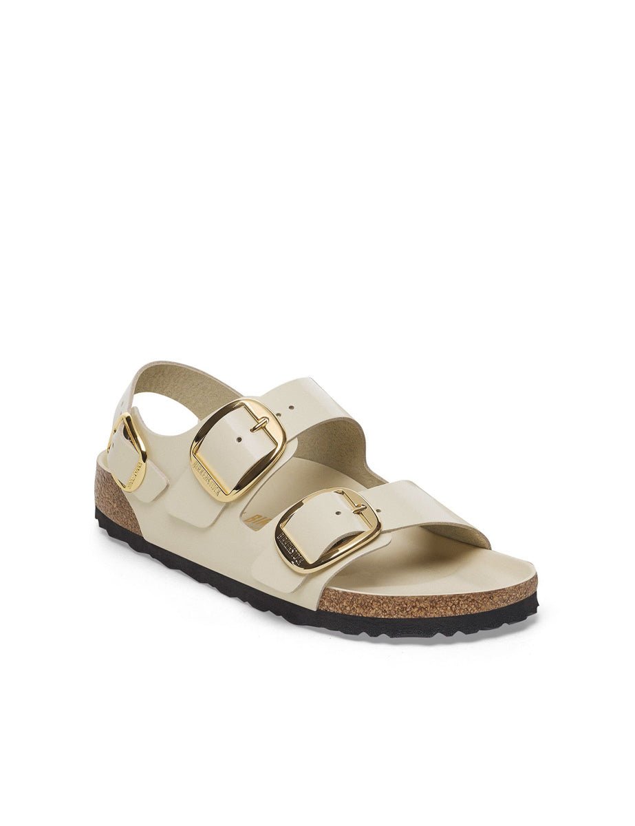 sandalo milano big buckle shine ecru - birkenstock - ciabatta