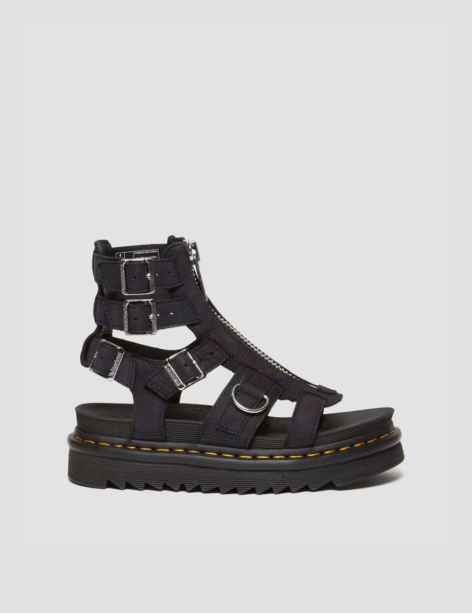 sandalo olson fibbie zip charcoal - dr martens - platform