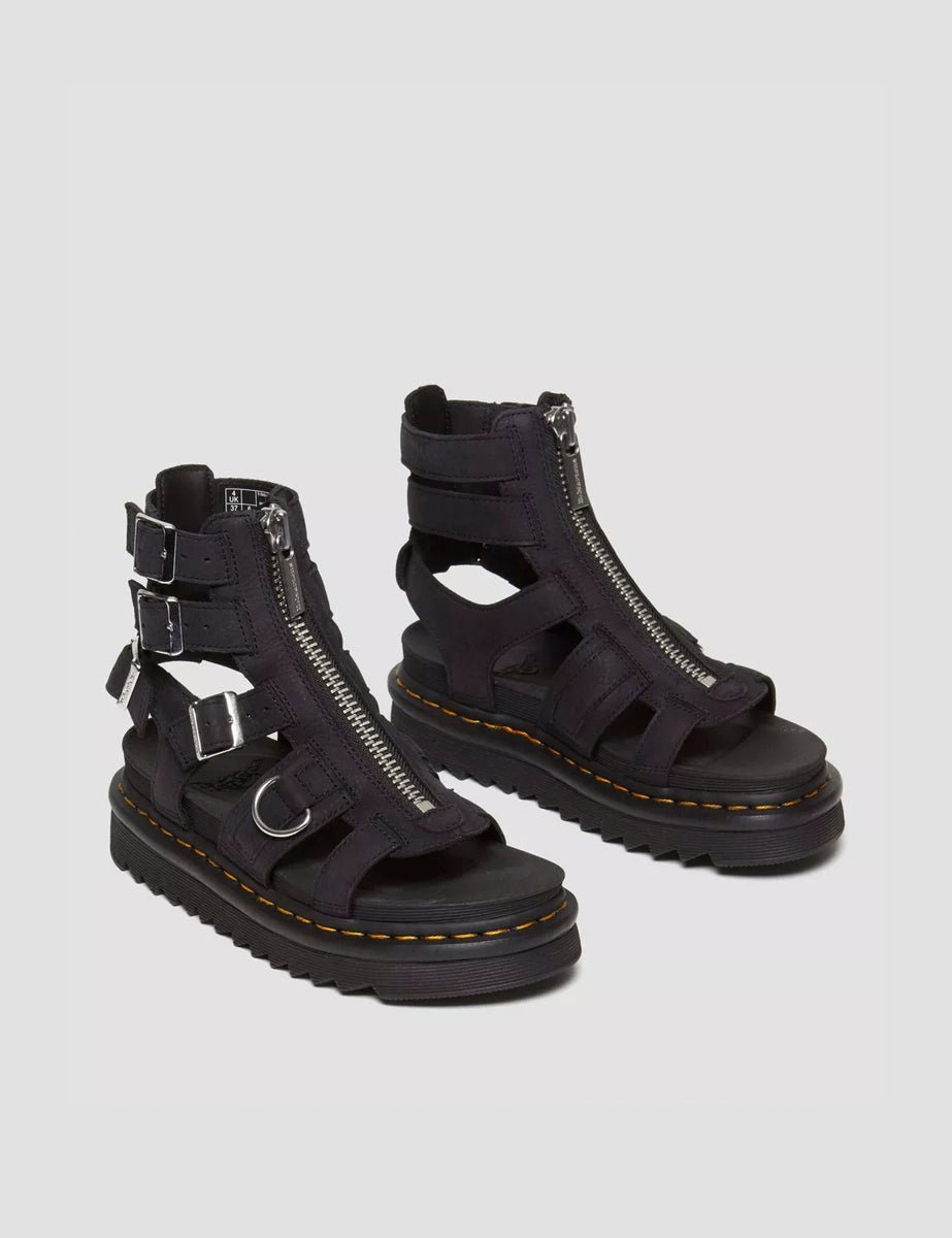 sandalo olson fibbie zip charcoal - dr martens - platform