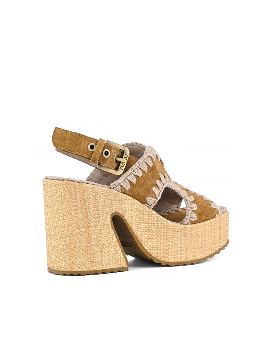 sandalo raffia platform cognac - mou - zoccolo