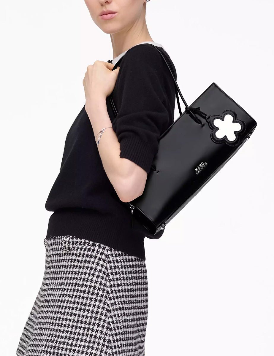 satchel bag mirror leather nero - marc jacobs - clutch