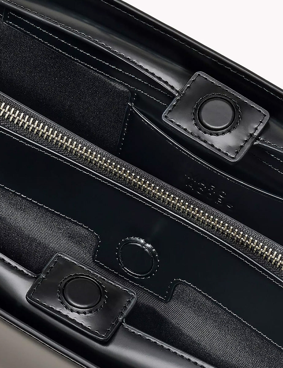 satchel bag mirror leather nero - marc jacobs - clutch