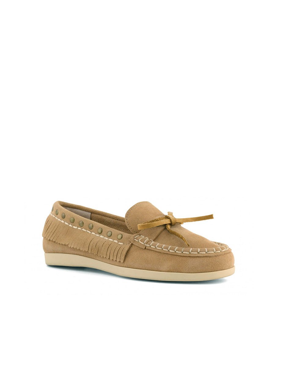 scarpa da barca fringe tan biscotto - colors of california - mocassino