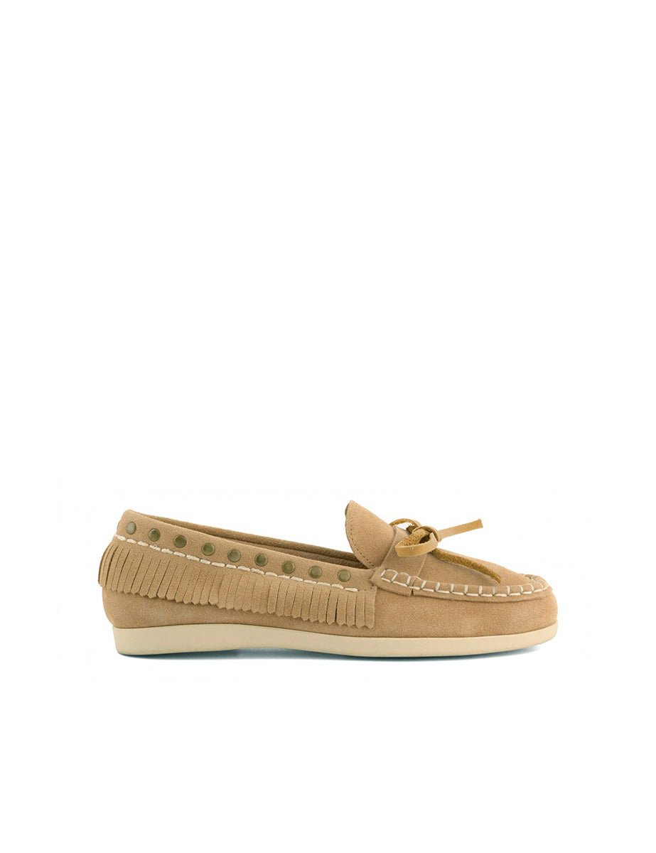scarpa da barca fringe tan biscotto - colors of california - mocassino