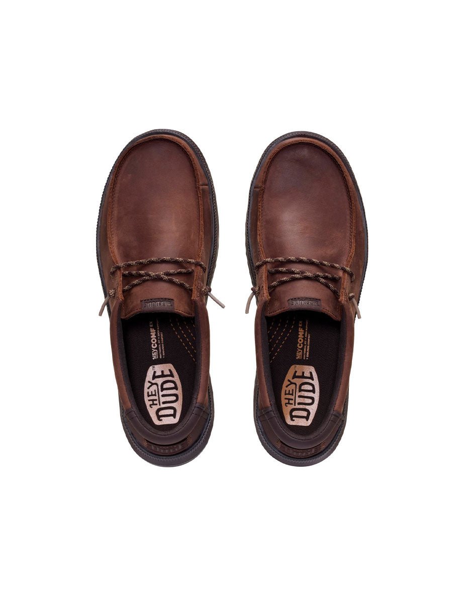 scarpa stringata tumbled marrone cioccolato - hey dude - sneaker