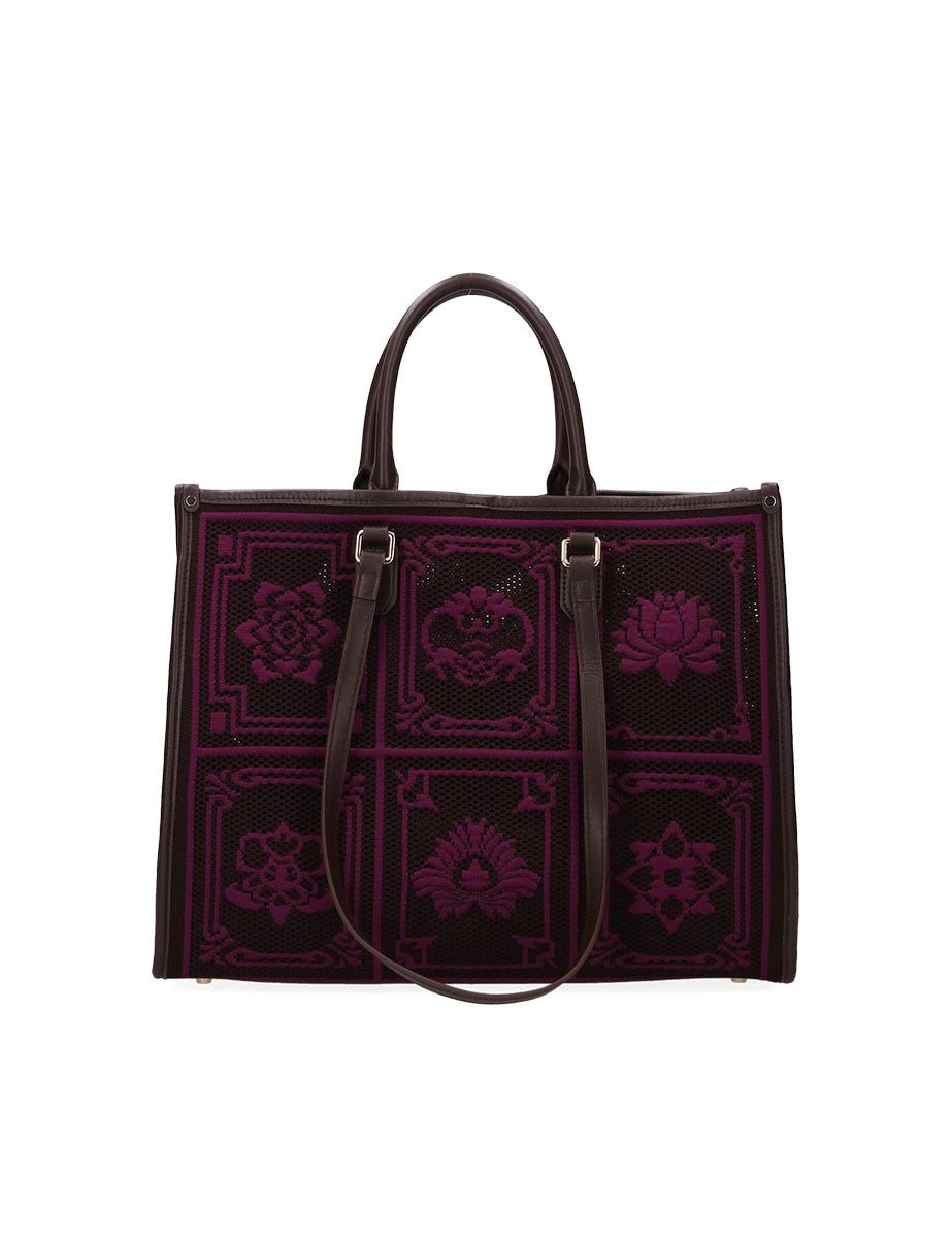 shopper atena grande lhasa marrone viola - my best bag - shopper