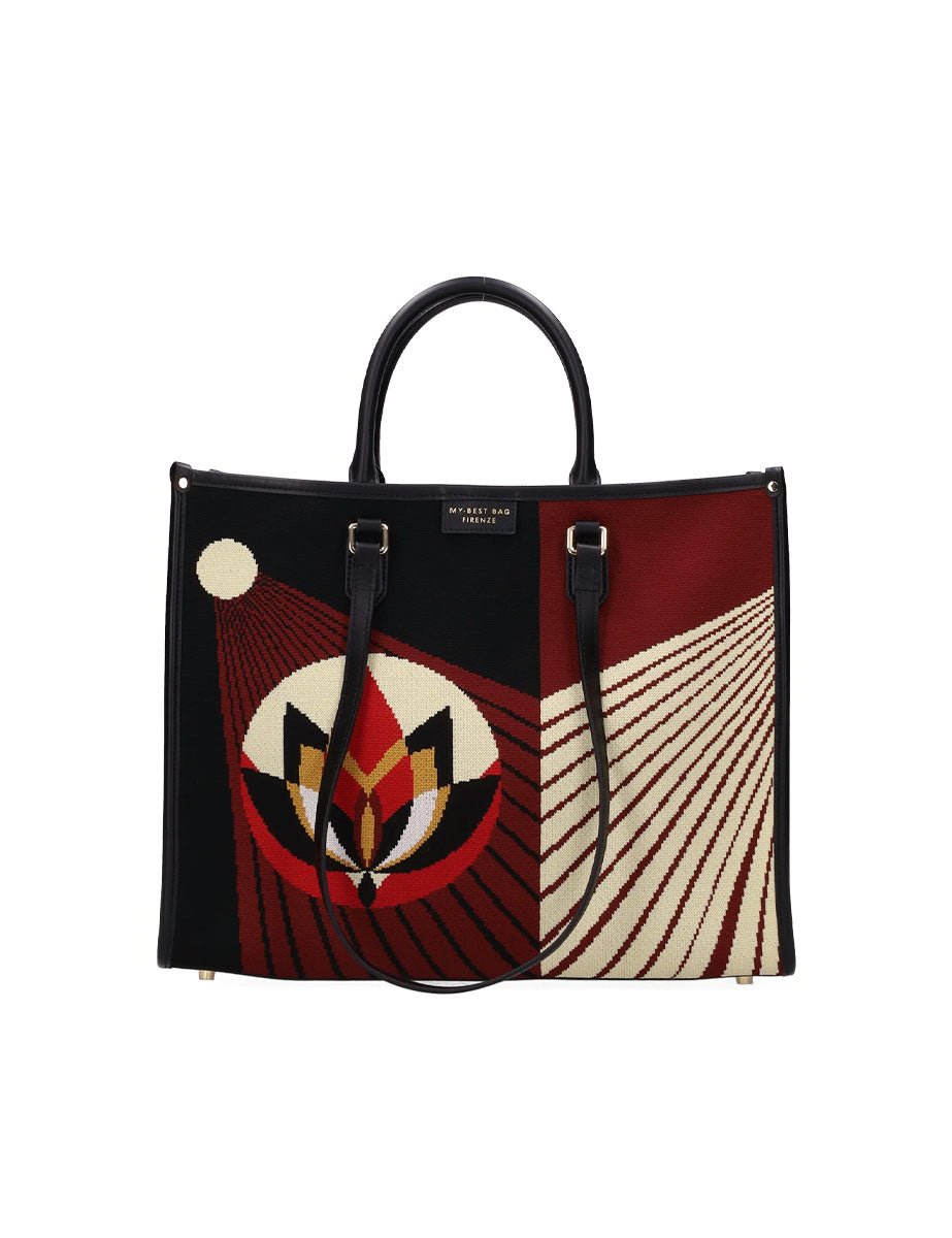 shopper atena grande mirage nero bordeaux - my best bag - shopper