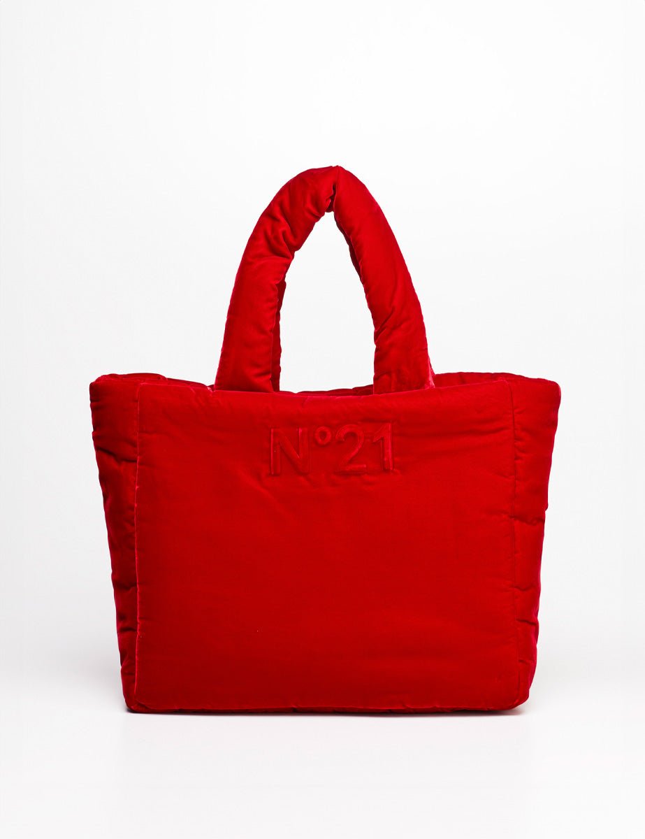 shopping puffy velluto bordeaux - n21 alessandro dell'acqua - shopper