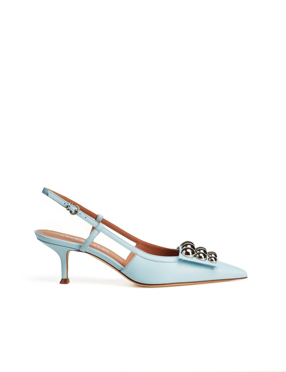 slingback borchie azzurro - lella baldi - slingback