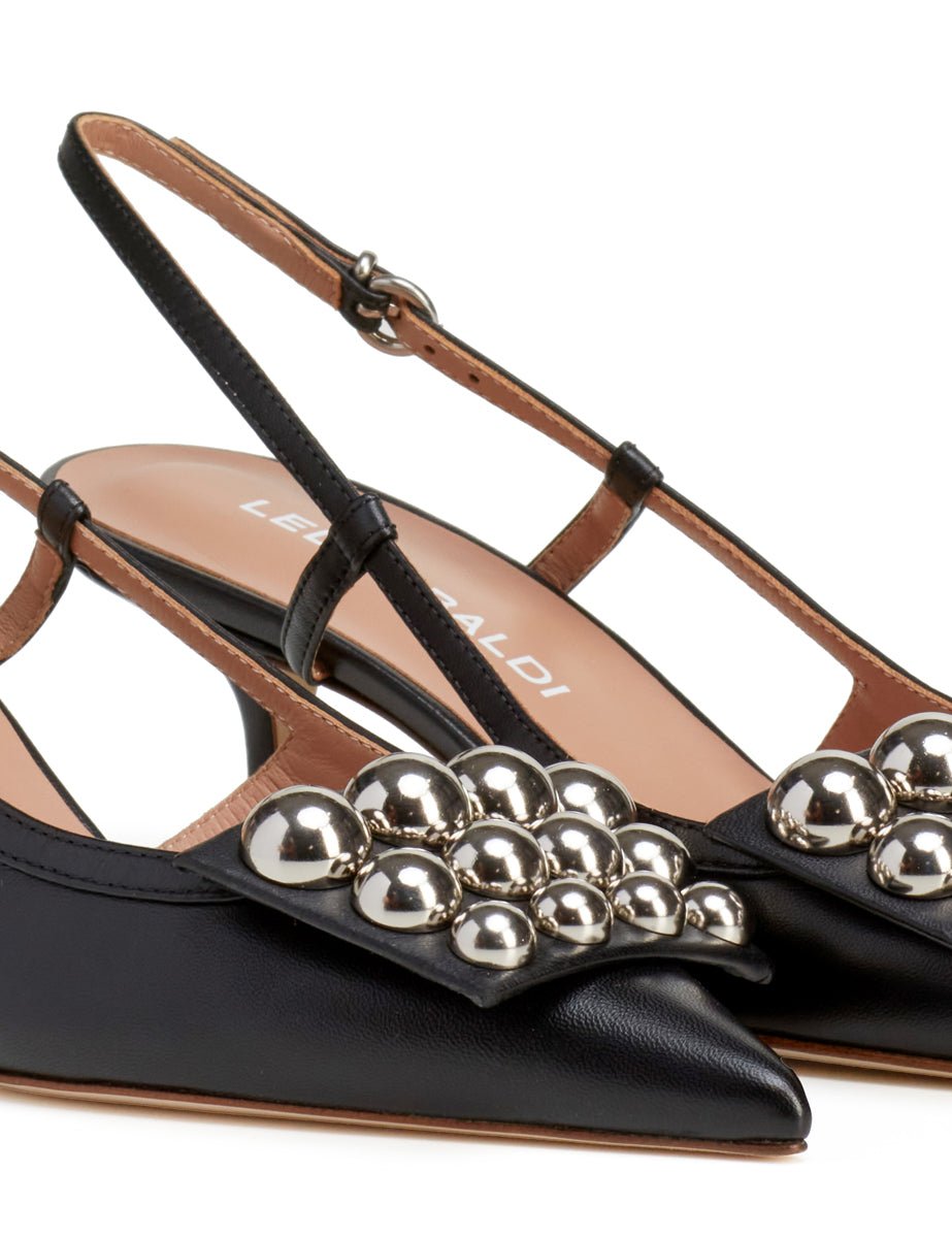 slingback borchie nero - lella baldi - slingback