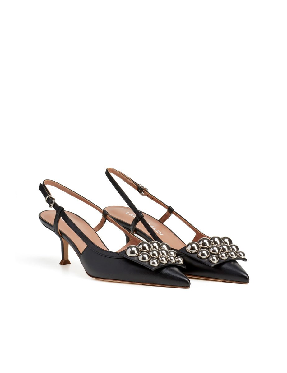 slingback borchie nero - lella baldi - slingback