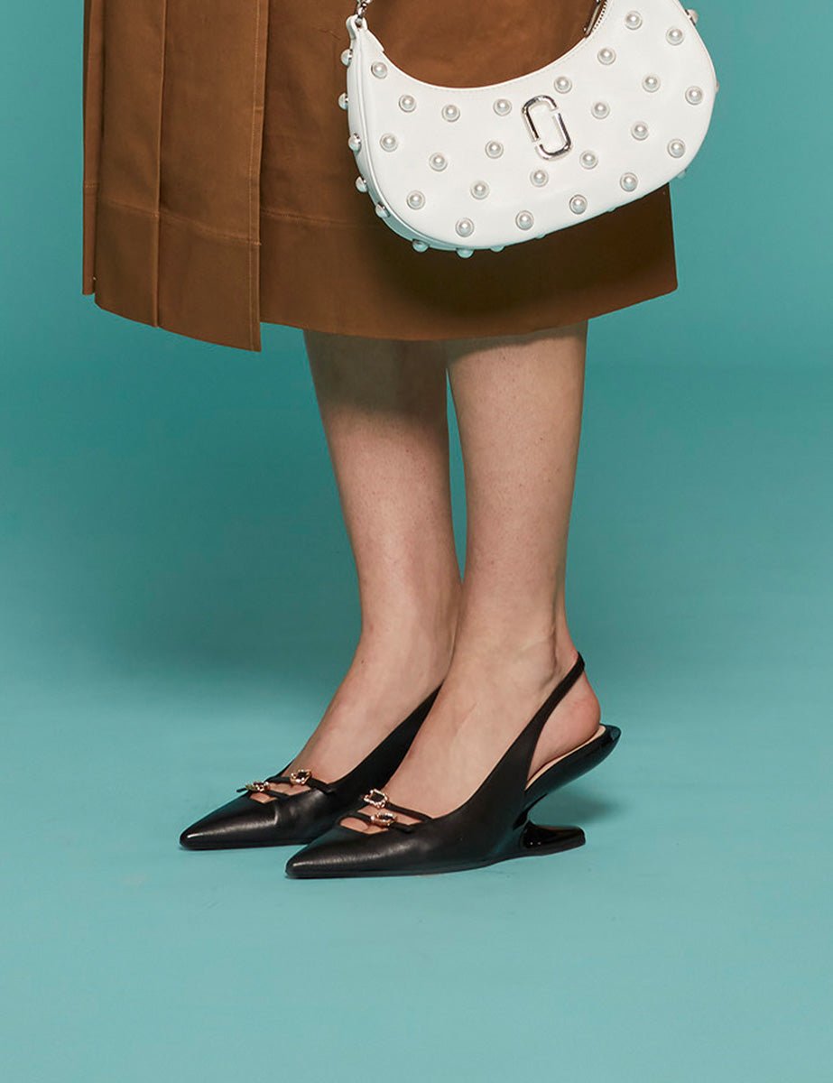 slingback fibbia gioiello nero - n21 alessandro dell'acqua - slingback