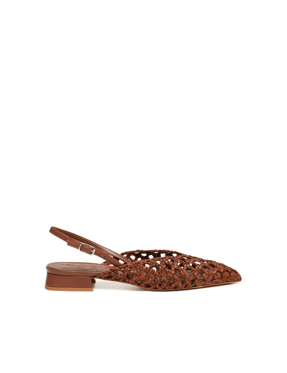 slingback flat intreccio cuoio - poeve - flat