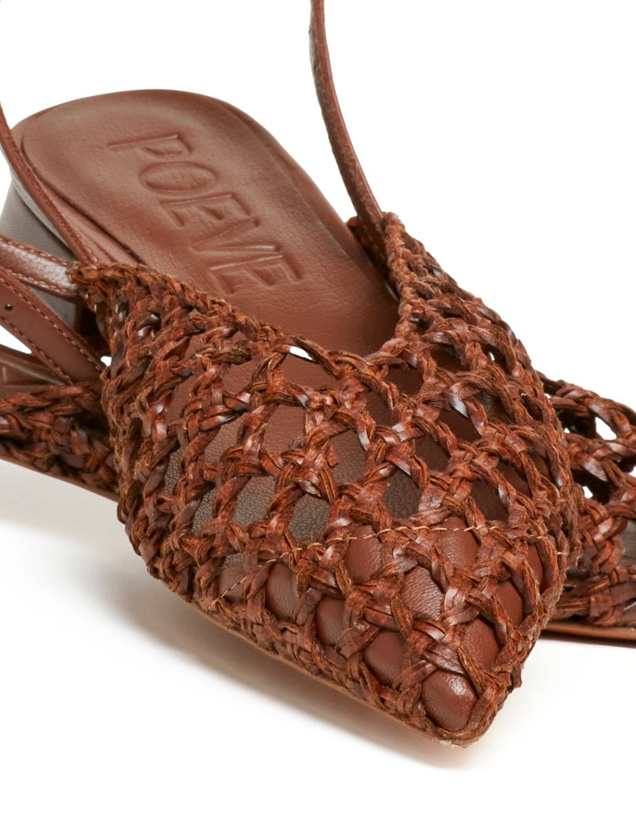 slingback flat intreccio cuoio - poeve - flat