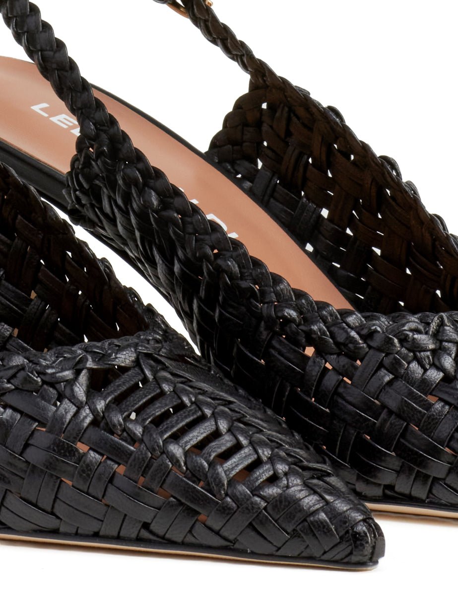 slingback intreccio nero - lella baldi - slingback