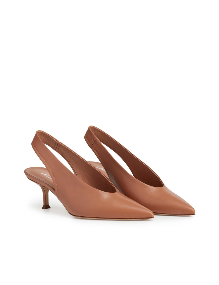 slingback leather cammello - lella baldi - slingback