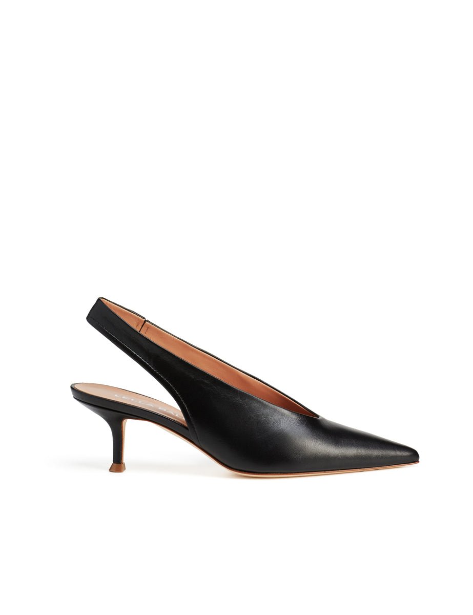 slingback leather nero - lella baldi - slingback