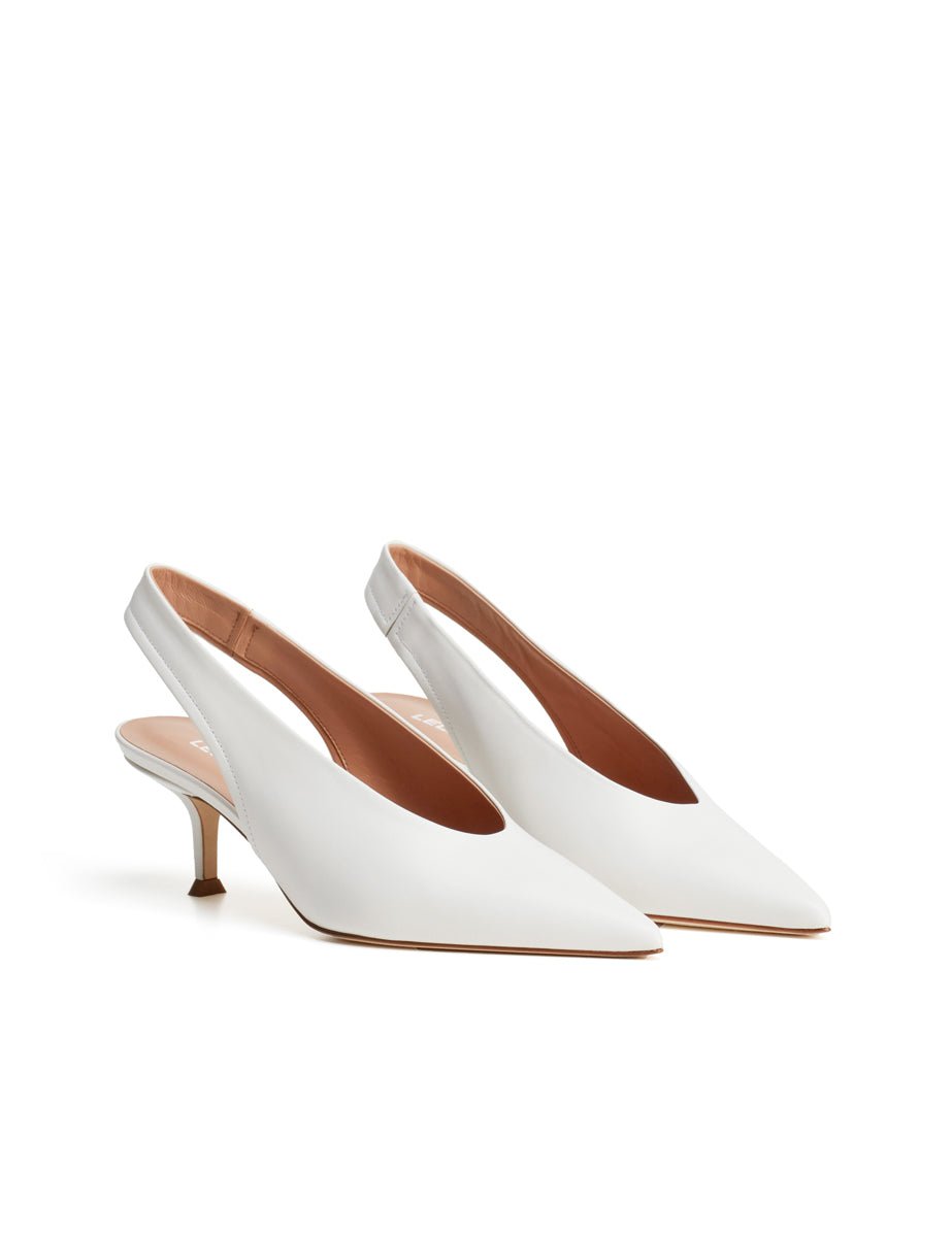 slingback leather offwhite - lella baldi - slingback