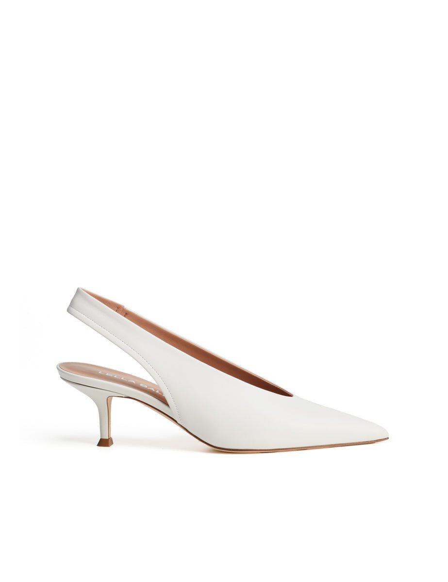 slingback leather offwhite - lella baldi - slingback