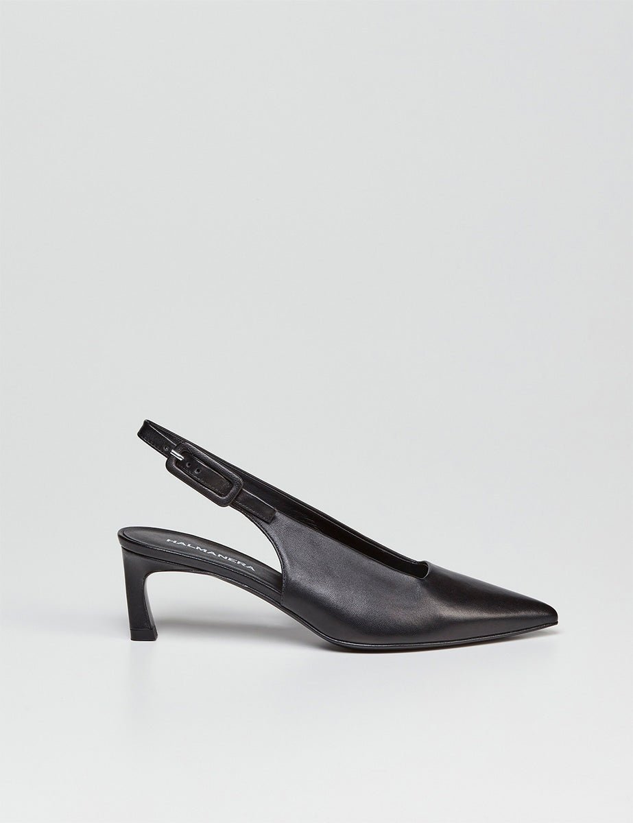 slingback liscia nero - halmanera - slingback