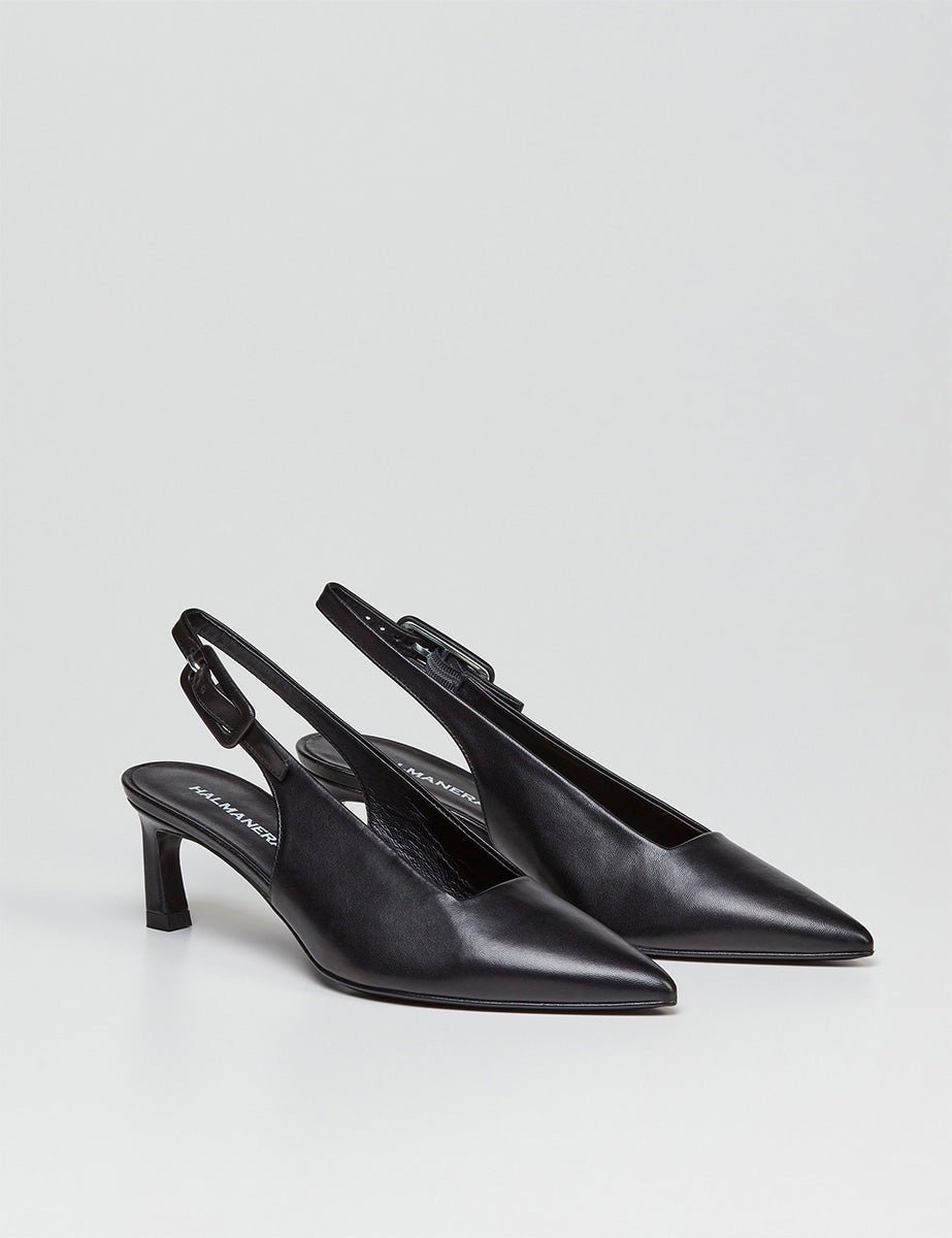slingback liscia nero - halmanera - slingback