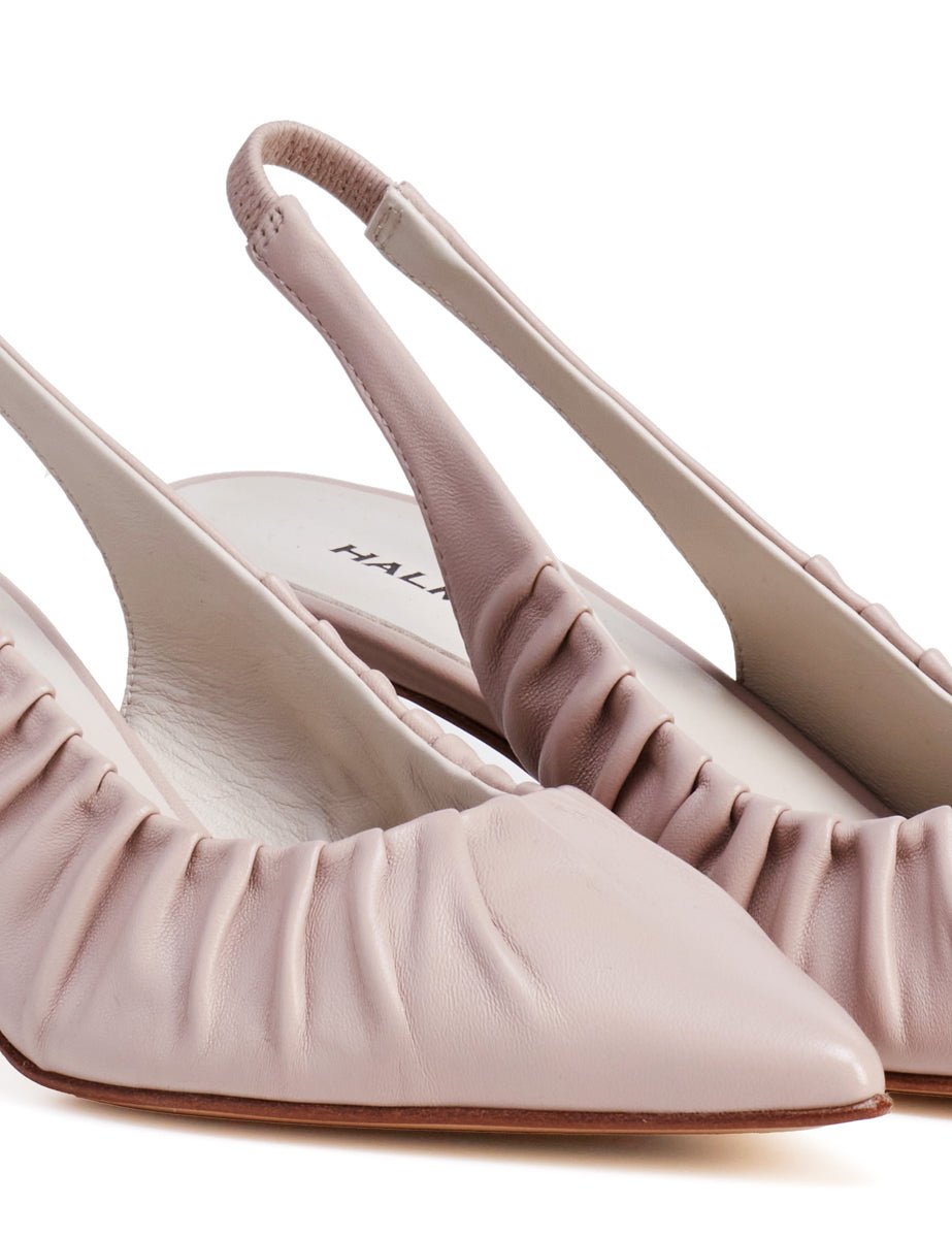 slingback nappa drappeggio cipria - halmanera - slingback