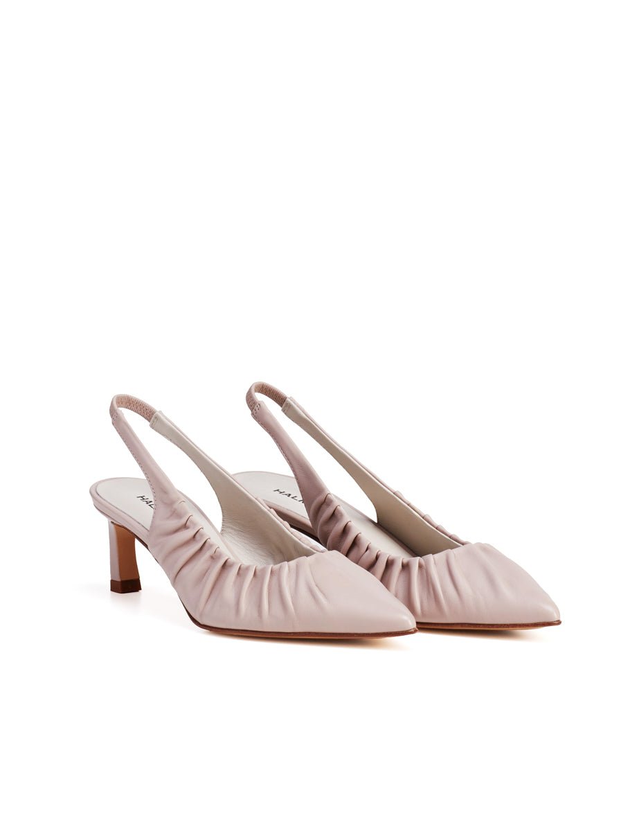 slingback nappa drappeggio cipria - halmanera - slingback